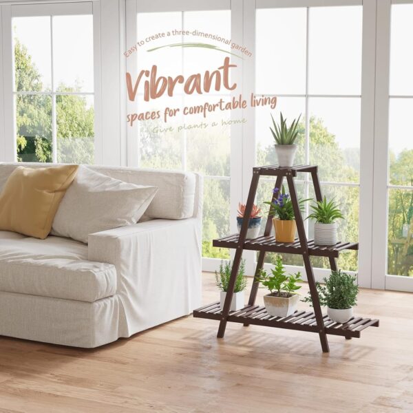 Handcrafted 3 tier foldable planter stand