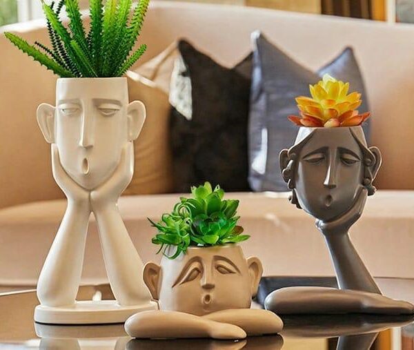 Three Human faces Table Decor