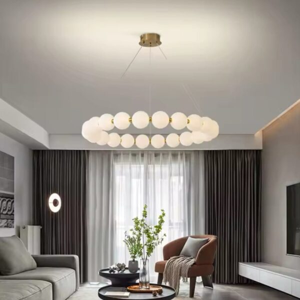 Circled Based Round White Chandler