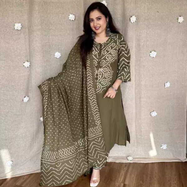 Jaipuri cotton kurti pant dupatta set