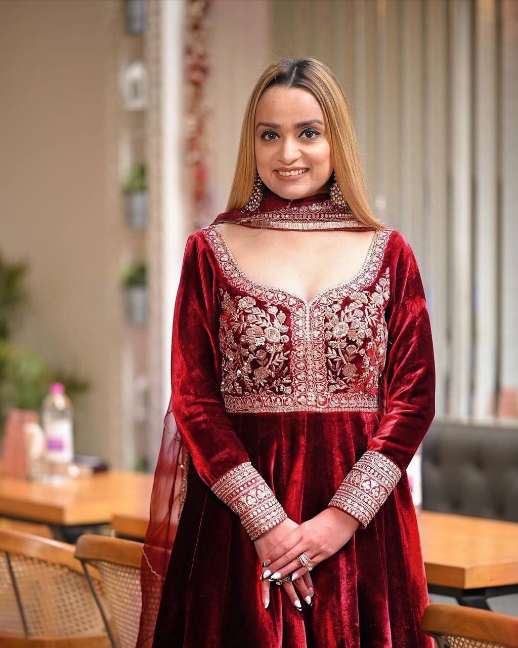 Heavy Velvet with Sequence Work Suit - Image 2