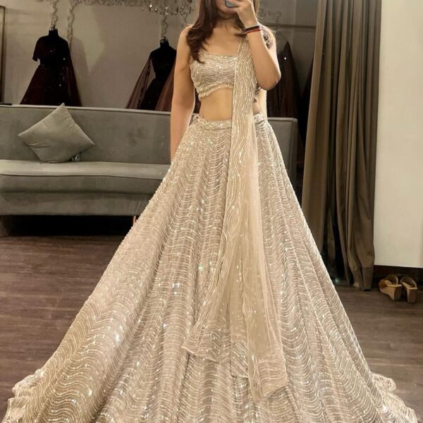 Glam Shade Premium Heavy Organza Silk Lehenga