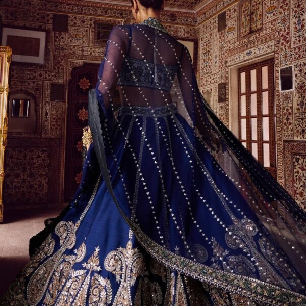 Blue Silk Lehenga with Heavy Work