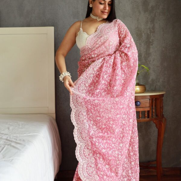 Shimmer silk fabric with pastel colour