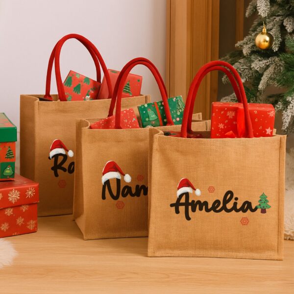 Personalized Christmas Jute Bags