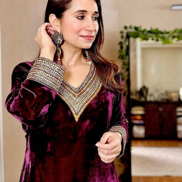 Velvet Suit Set with Palazzo