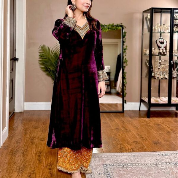 Velvet Suit Set with Palazzo