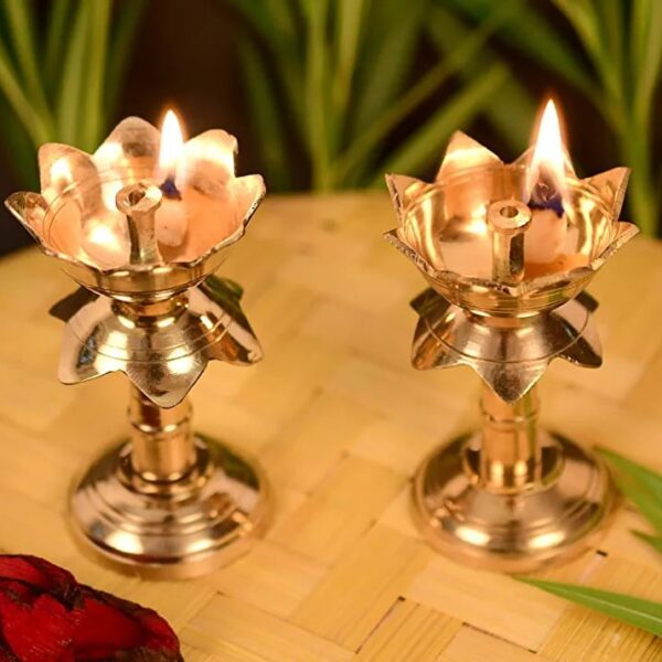 Pure Brass Lotus Shaped Akhand diya