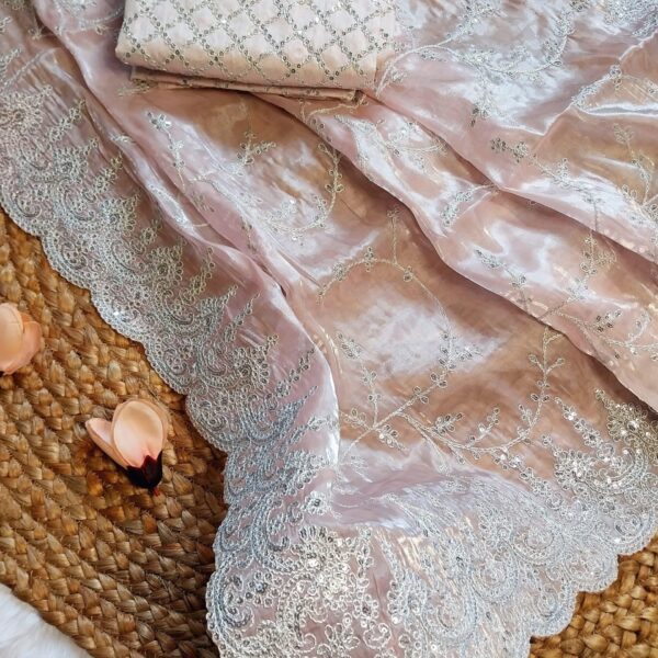 Pure Satin Organza Silk Saree