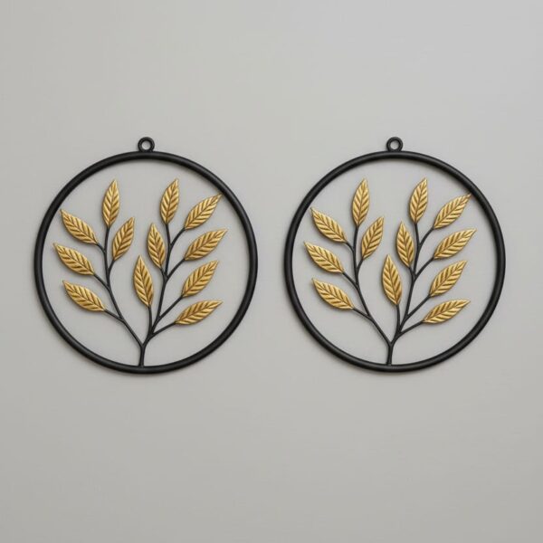 Round Leaf Wall Decor in Two Colours