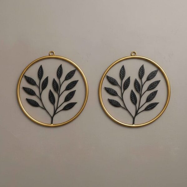 Round Leaf Wall Decor in Two Colours