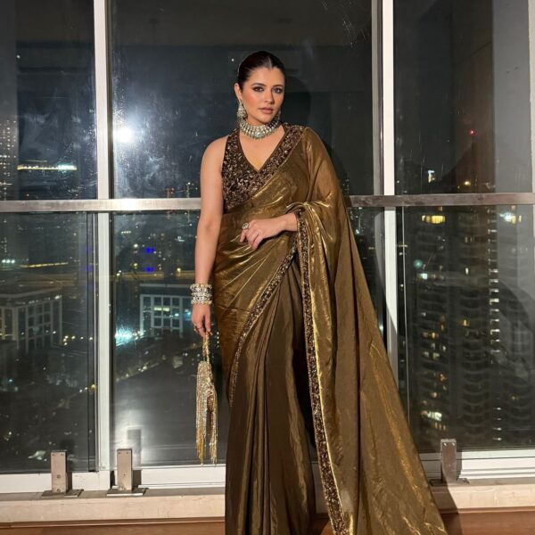 Golden Pure Space Silk Saree
