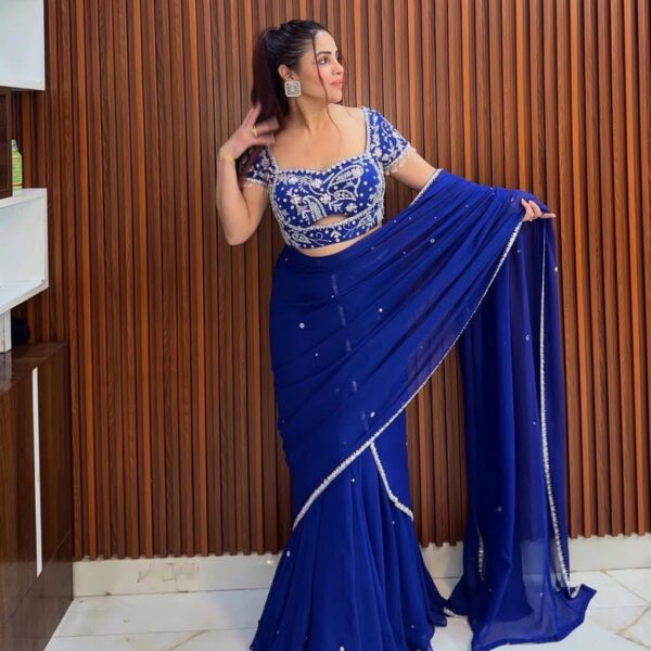 Blue Lehenga cum Saree