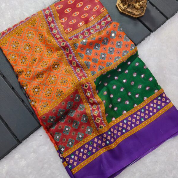 Heavy Masakali saree with bandhej digital print