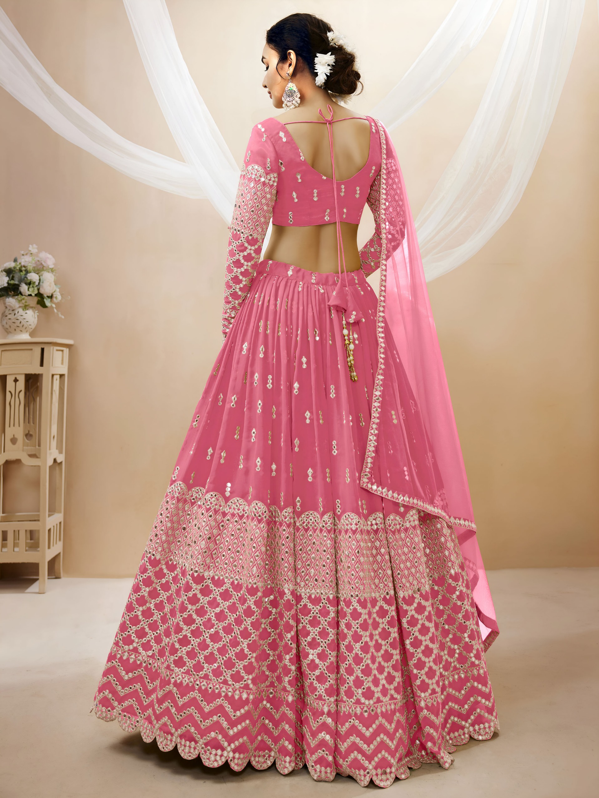 Semi Stitched Georgette Sequence Lehenga - Image 10