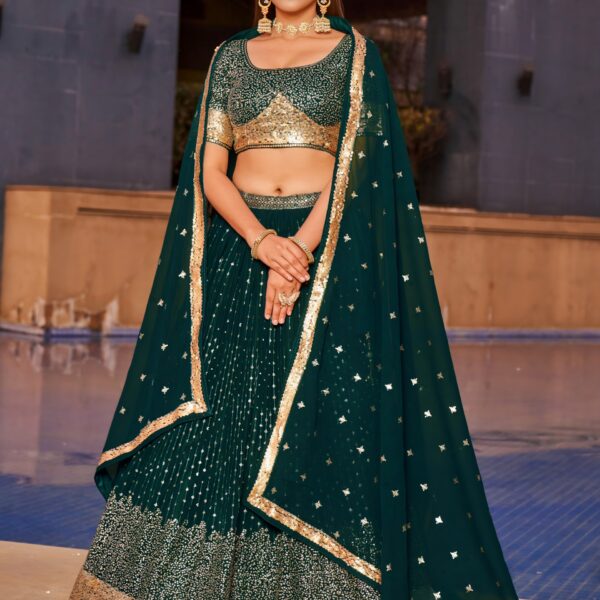 Green Emerald Lehenga Set