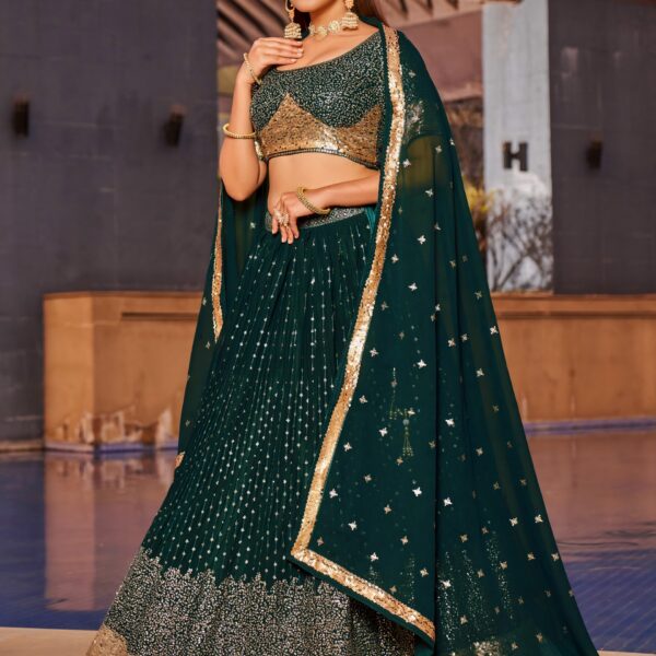 Green Emerald Lehenga Set