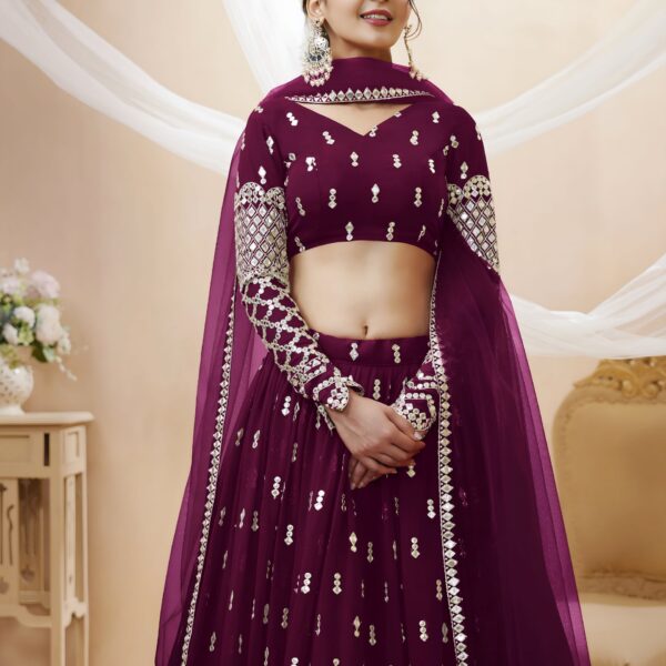 Semi Stitched Georgette Sequence Lehenga