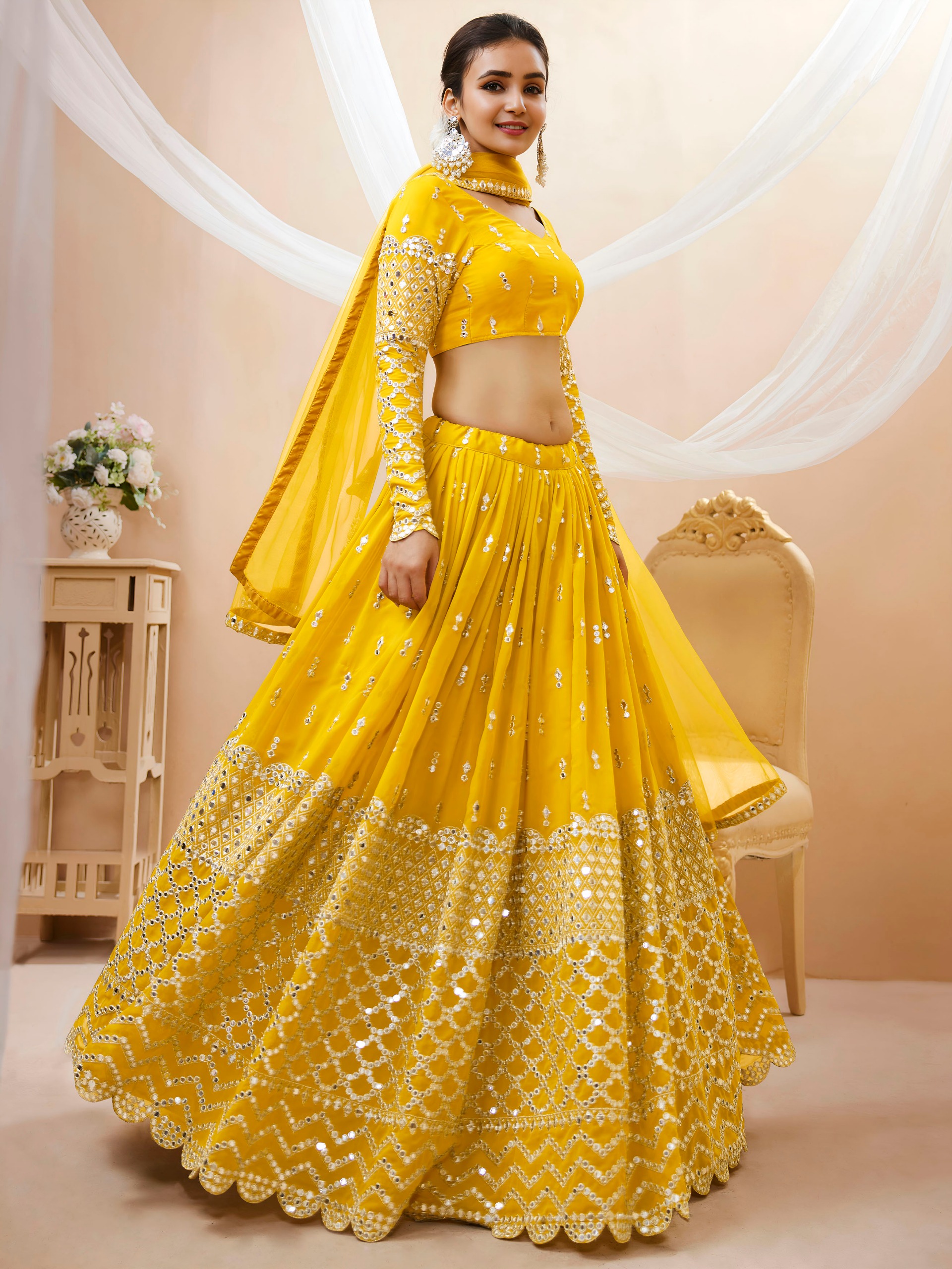 Semi Stitched Georgette Sequence Lehenga - Image 13
