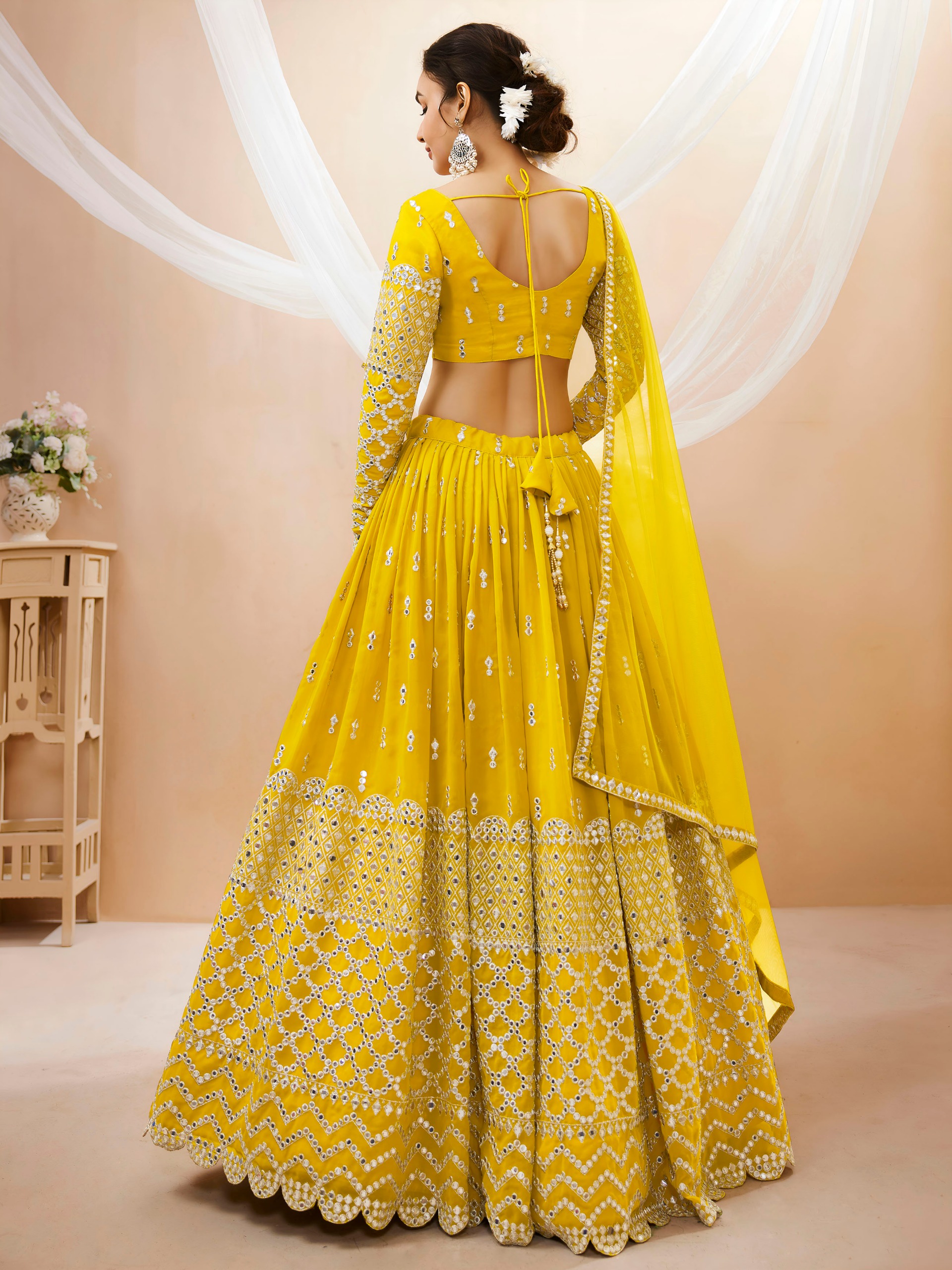 Semi Stitched Georgette Sequence Lehenga - Image 2