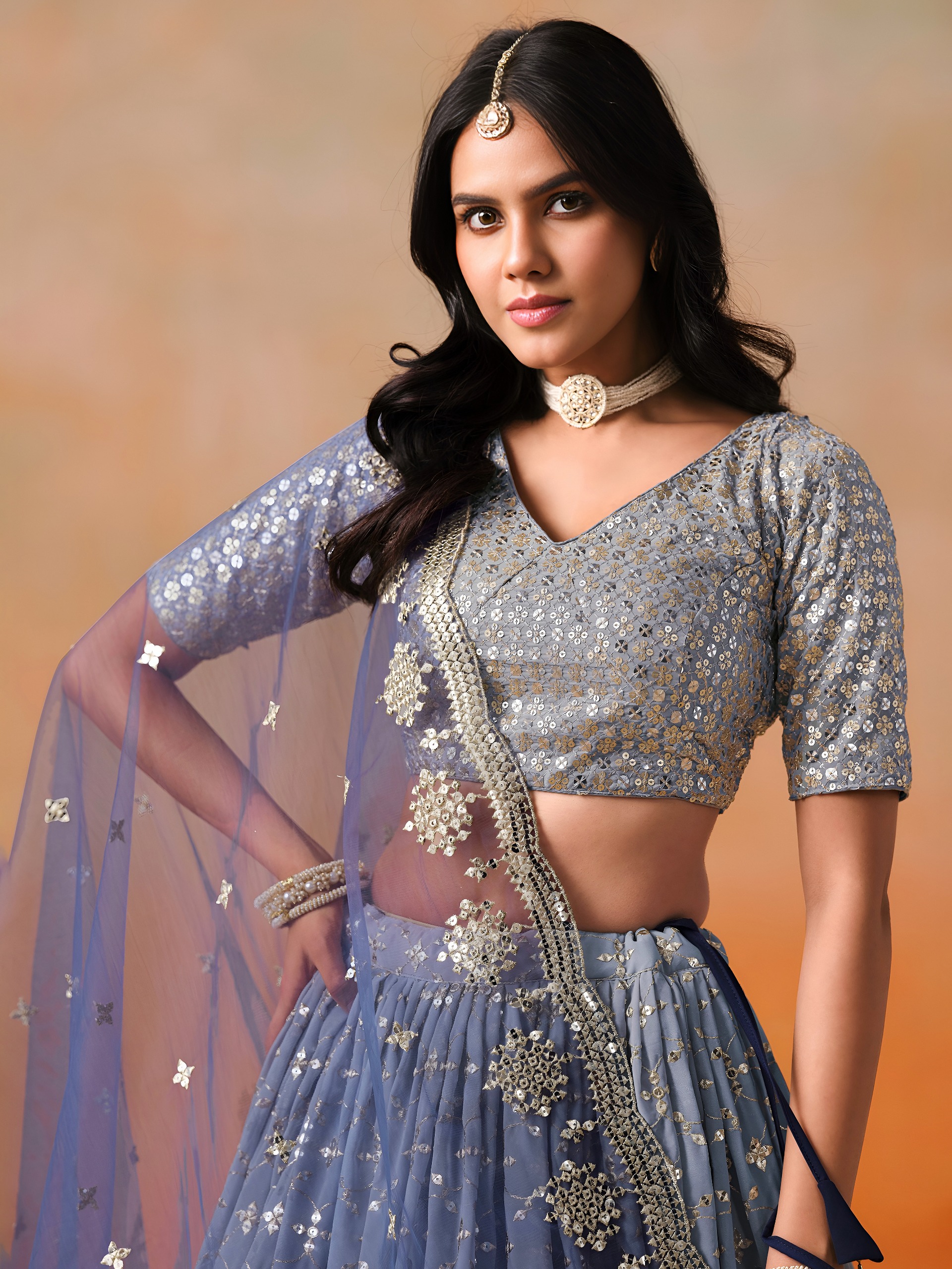 Georgette Lehenga with Choli Bridal