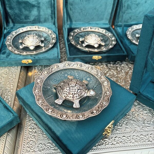 German Silver Tortoise with Plate