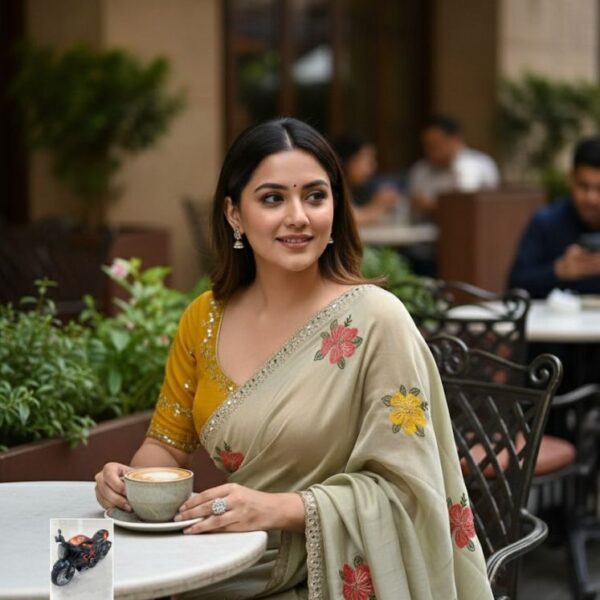 Soft Rangoli silk with embroidery work saree