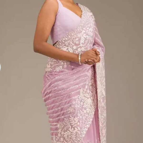 Pink Special Fox Georgette Saree