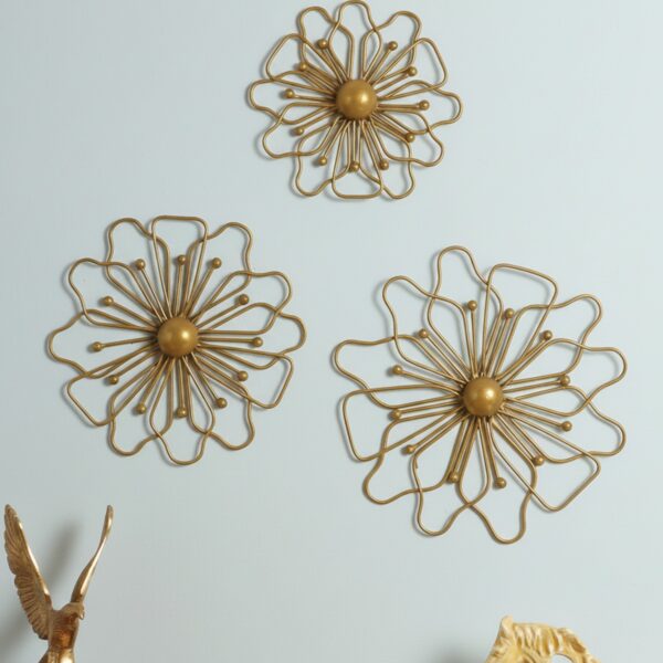 Flower Shape Wall Art Set of 3