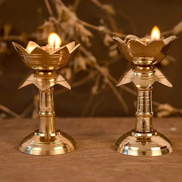 Pure Brass Lotus Shaped Akhand diya