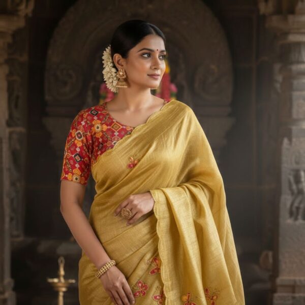 Rich Gold Crush Soft Silk Saree
