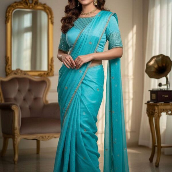 Golden Fendy Soft Crush Saree