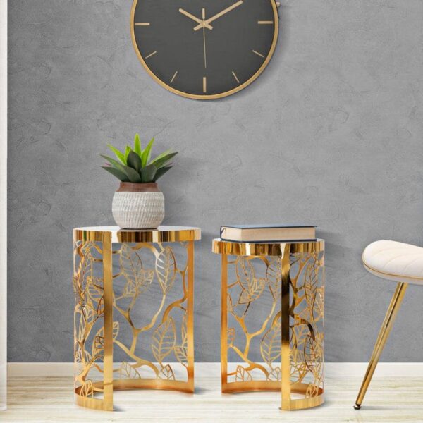 Gold Brass Stainless Side Table