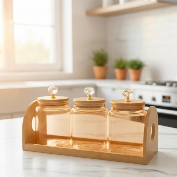 3 pc Borosilicate glass serving set