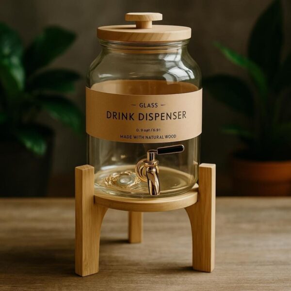 Dispenser set with wooden stand