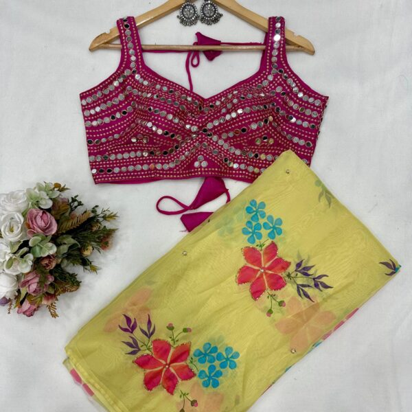 Tebi silk digital printed saree