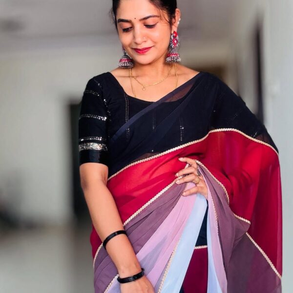 Smooth Georgette Saree with digital print