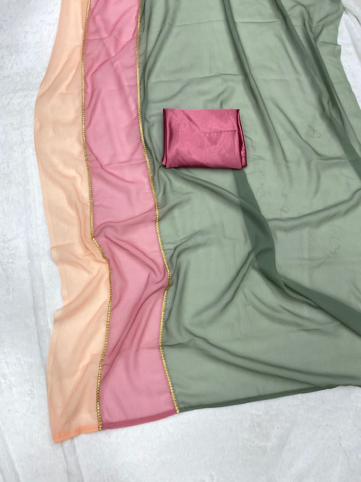 Smooth Georgette Saree with digital print - Image 8