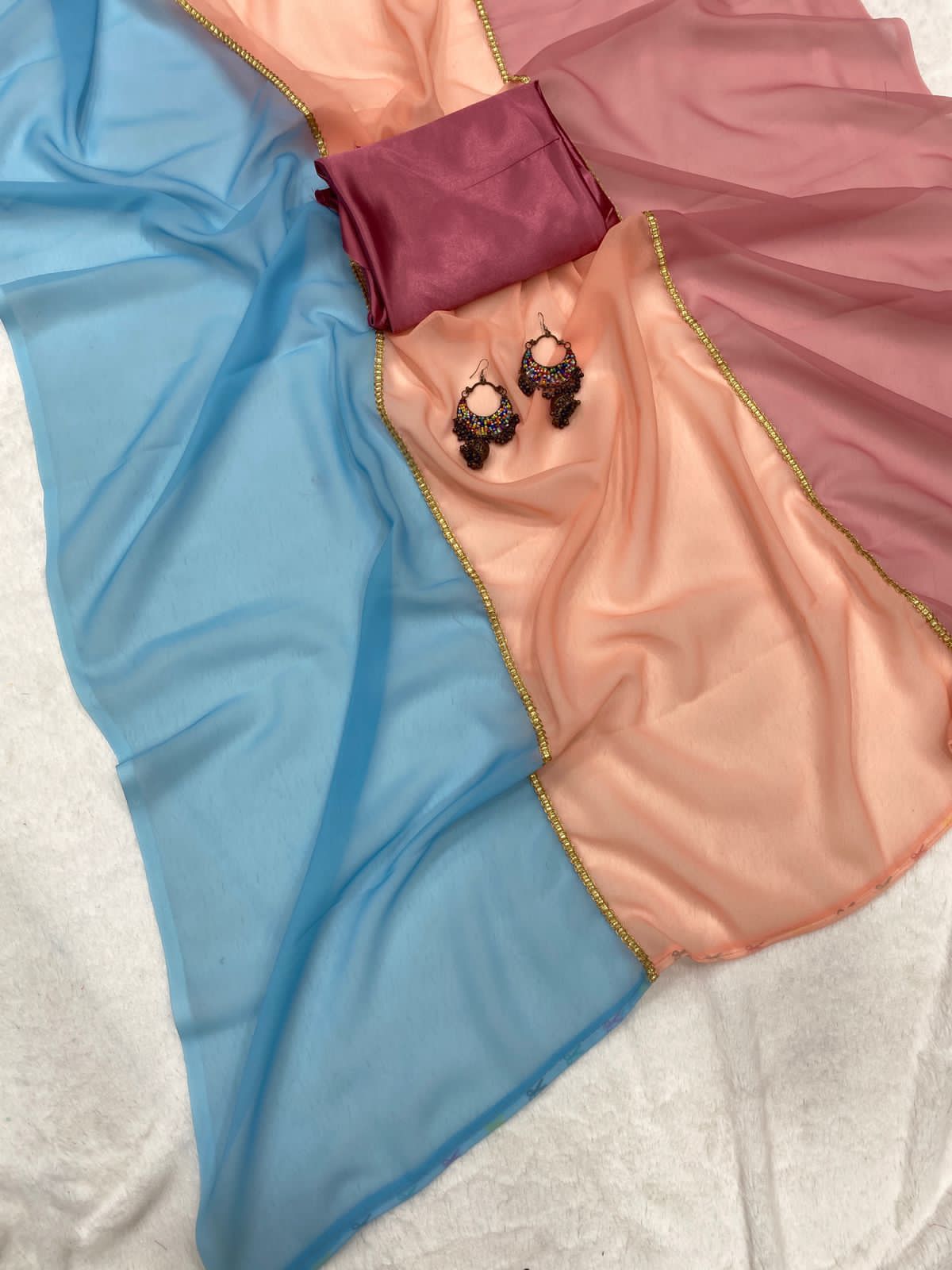 Smooth Georgette Saree with digital print - Image 9