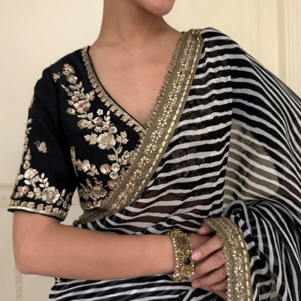 Soft georgette saree with leriya Print