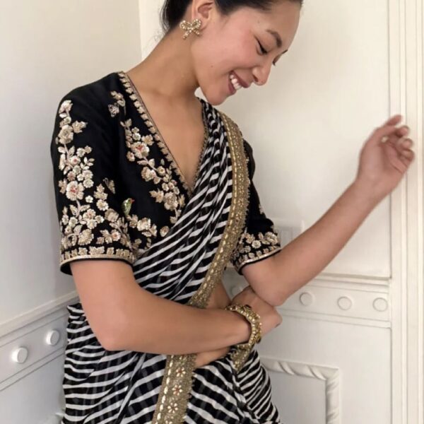 Soft georgette saree with leriya Print