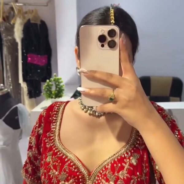 Red Lehenga cum Saree