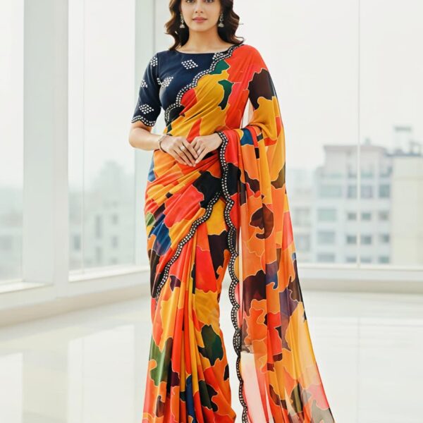 Soft & smooth marshmellow georgette saree
