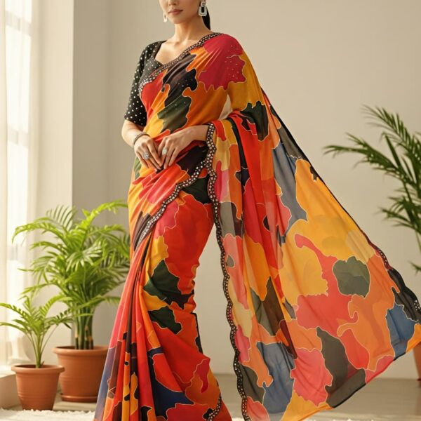 Soft & smooth marshmellow georgette saree