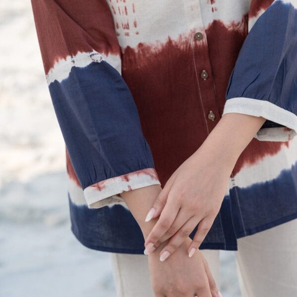 Handloom cotton flex tie- dye cord-set