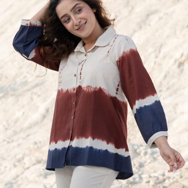 Handloom cotton flex tie- dye cord-set