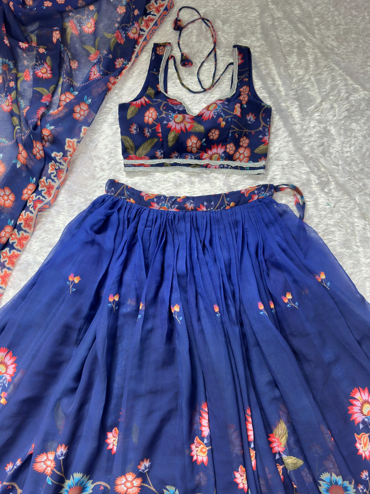 Premium Soft Fox Georgette digital printed lehenga - Image 3