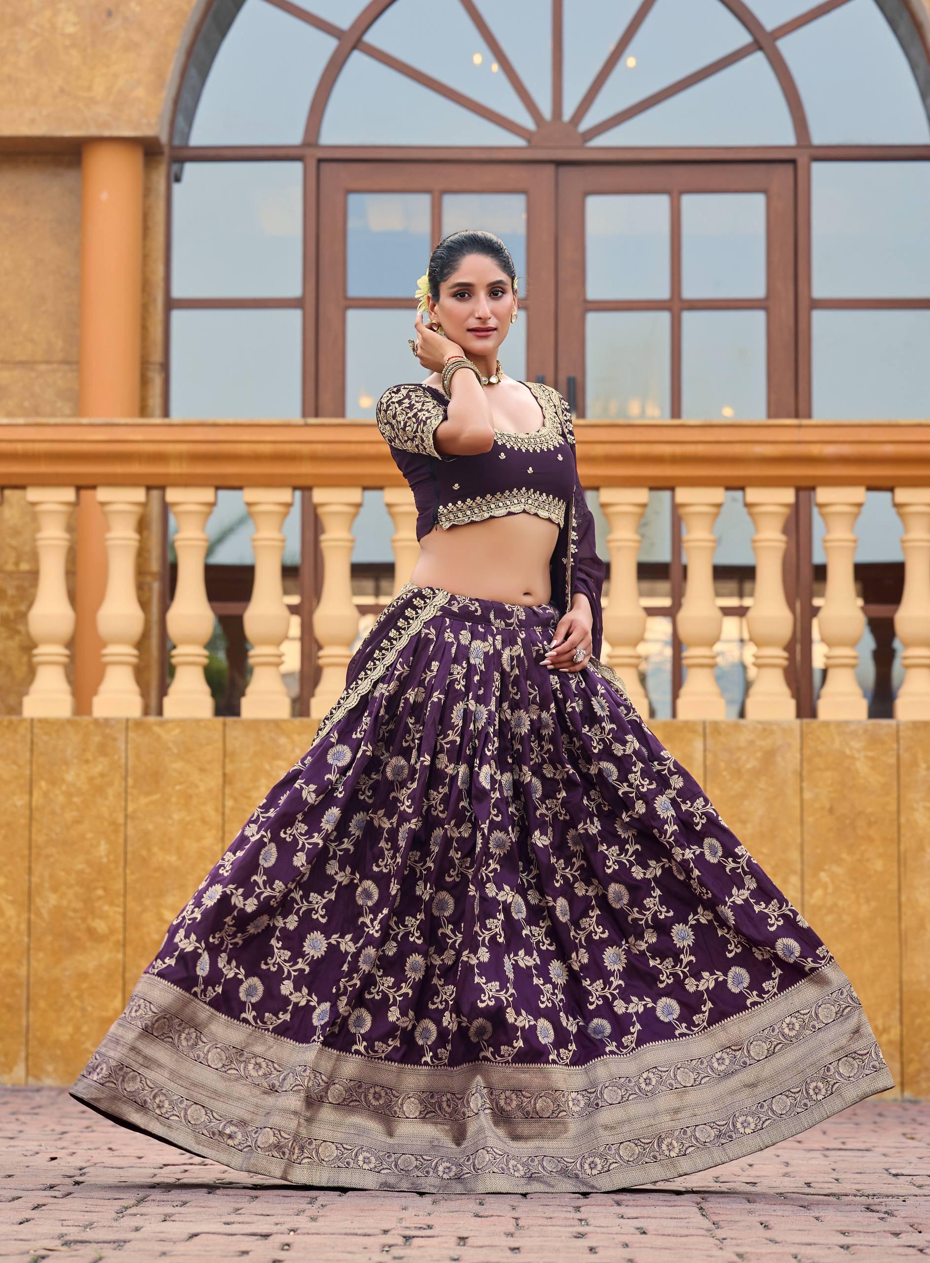 Heavy miragi silk rapier Jaccard Lehenga - Image 2