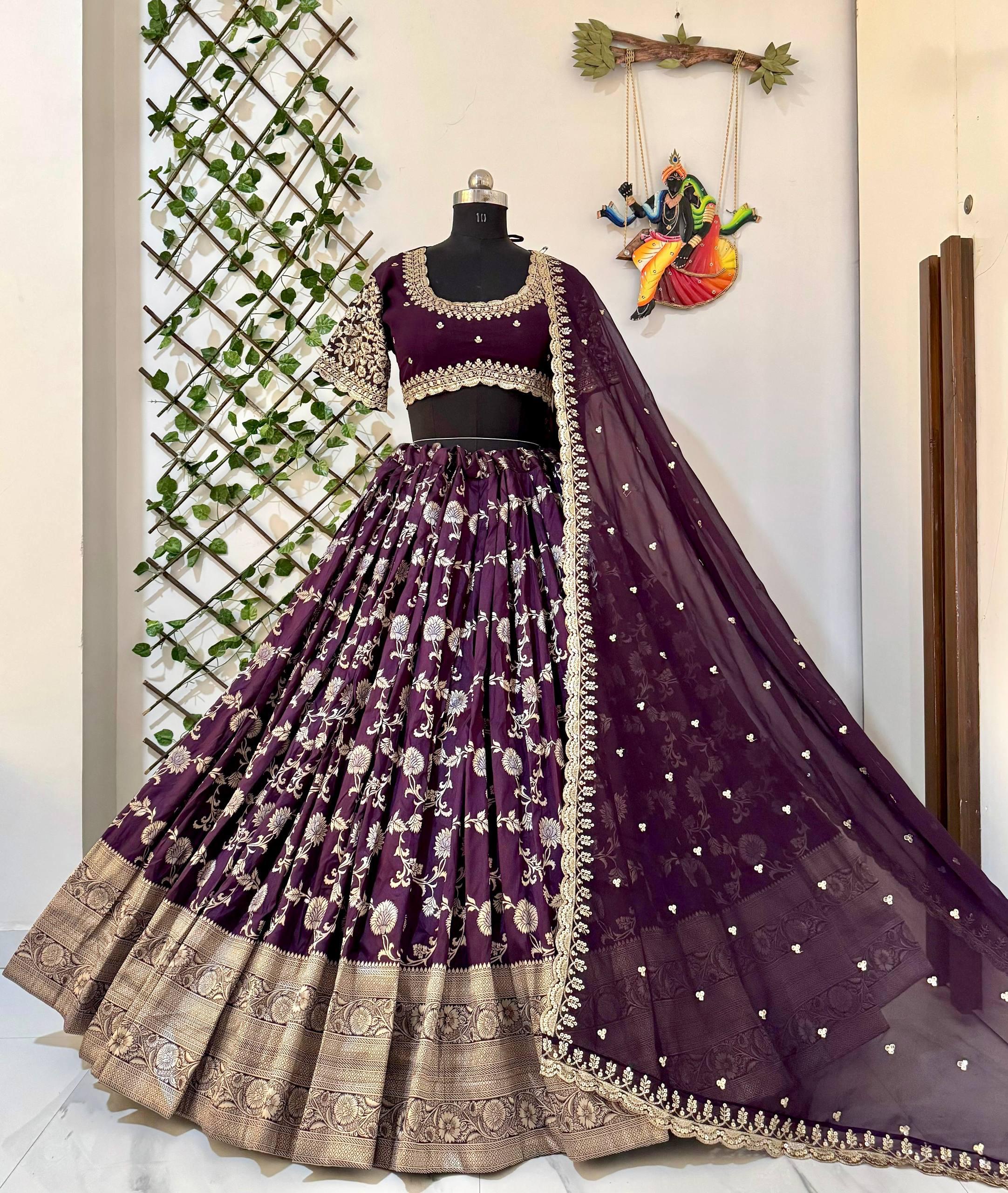 Heavy miragi silk rapier Jaccard Lehenga - Image 5