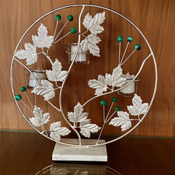 German Silver Leaf Candle Holder set